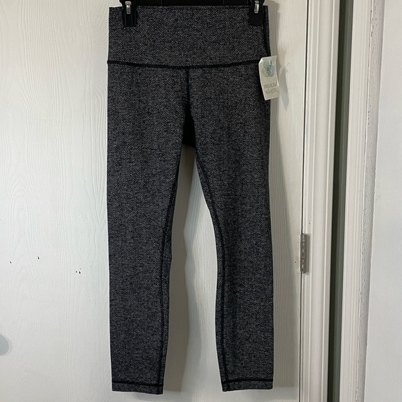 Lululemon Wunder Under Heathered Herringbone Black Leggings Women Size 4 - Picture 4 of 9
